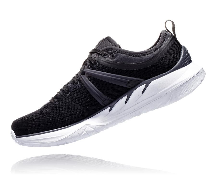 Running Shoes Womens - Hoka One One Tivra - Black/White - XYBPZGR-53